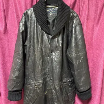 빈티지 천연 가죽 파라오 자켓 파라오 코트 블랙 로카빌리 블랙