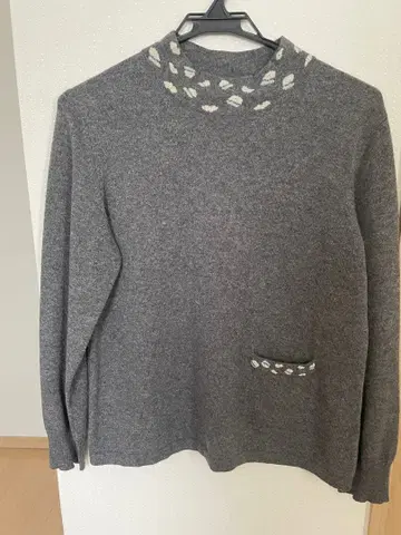 Retined 리테인드 캐시미어 100% 그레이 크루넥 긴팔 니트