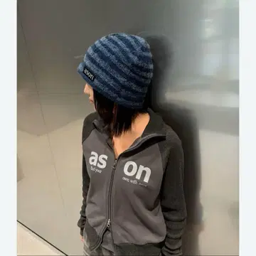 as'on CHESHIRE BEANIE BLUE 비니 니트 모자 블루