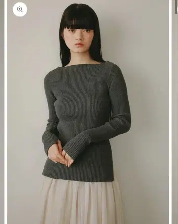 casa fline 보트넥 리브 니트탑