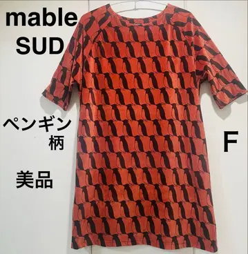 marble SUD 마블슈드 펭귄 패턴 원피스 가을/겨울 7부 소매 F