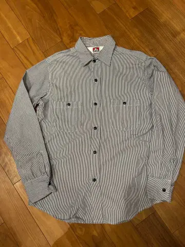 90s BEN DAVIS USA제 히코리 스트라이프 긴팔 셔츠 L