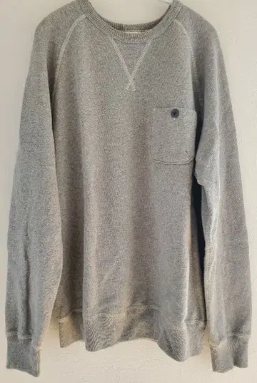 그레이 맨투맨 트레이닝복 프론트 포켓 부착