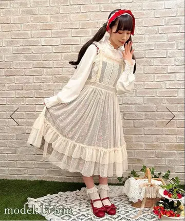 [ 완판템 ] axes femme kawaii 도트 튤 에이프런 생성