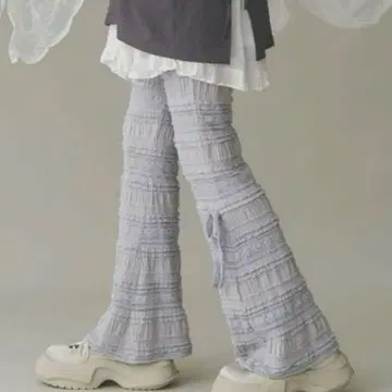 merry jenny 리본 레이스 플레어 팬츠 아이스 블루