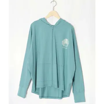 스칼라 로고 오로라 프린트 접촉 냉감 후드티 (블루)