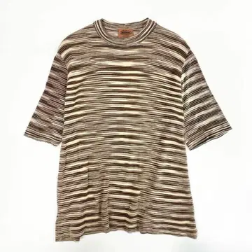 8j10 미쏘니 반팔 니트 니트 스웨터 상의 보더 u02t