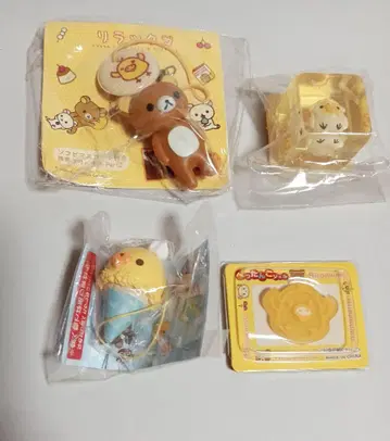 리락쿠마 키이로이토리 리셋 소프트 비닐 클리너 클리어 큐브 키체인 등