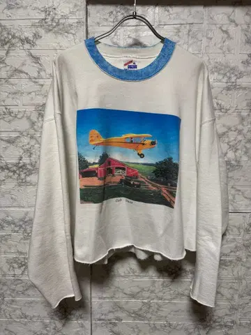 '에어플레인 블루 트림 박스 스웨트'