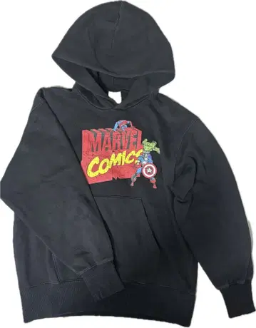 GU x MARVEL 코믹 후드티 블랙