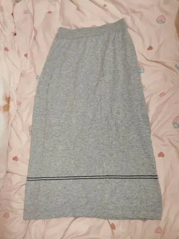 그레이 타이트 스커트 코튼 혼방