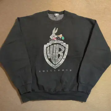 90s USA제 맨투맨 워너 브라더스 블랙 페이드