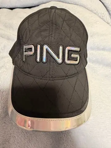 PING 퀼팅 캡 블랙