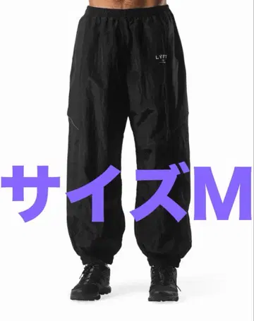 LYFT 블랙 M V-FORM WIDE TRACK PANTS 나일론 팬츠