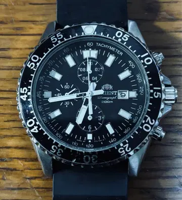 매우 아름다운 디자인! ORIENT 크로노그래프 블랙 손목시계