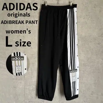 아디다스 트랙 팬츠 아디 블레이크 스냅 버튼 자수 블랙 L