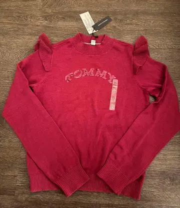 [ 새상품 ] TOMMY HILFIGER 와인 레드 스웨터