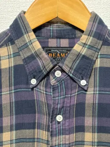BEAMS PLUS 버튼 다운 긴팔 셔츠 거즈 원단 M 사이즈