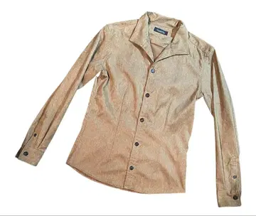 토네이도 마트 베이지 스트레치 셔츠 긴팔 L Y2K 새상품급