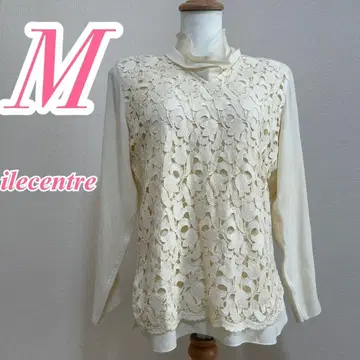 일잔토르 M 레이스 블라우스 크림 깔끔한 폴리 면