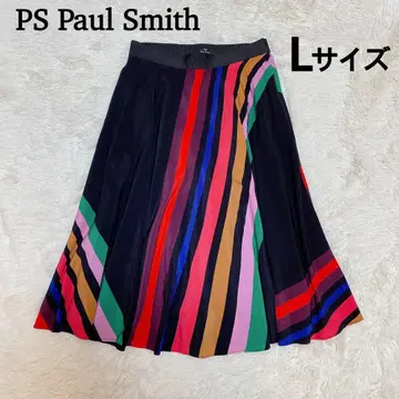 폴스미스 멀티 스트라이프 플레어 스커트 일본제 40 L 사이즈