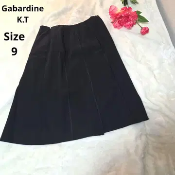 [ 오샤레 Gabardine K.T ] 블랙 테이프 스커트 사이즈 9