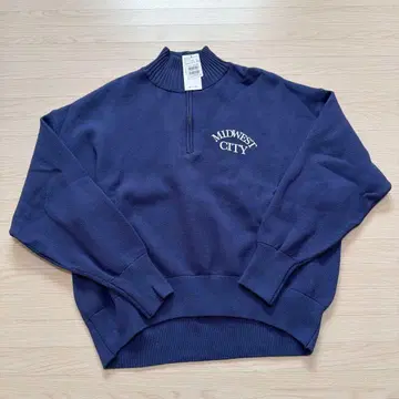 [ 정가 13,000엔 ] 라디에이트 지퍼 달린 니트 블루 야마다야