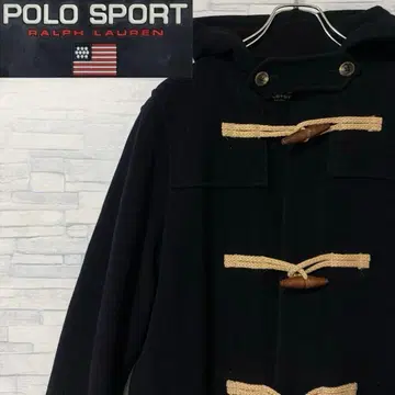 [ 레어 ] 폴로 스포츠 랄프 로렌 더플 코트 아우터 롱 블랙 M