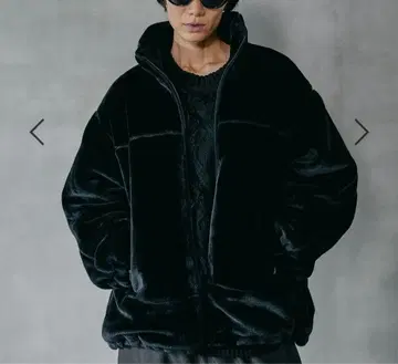 새상품 LEPSIM 드로스트 마이크로 퍼 블루종 블랙