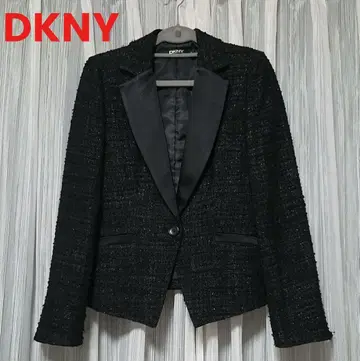 DKNY 블랙 트위드 테일러드 자켓