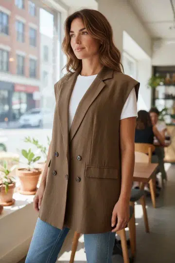 Ray BEAMS 여성용 지레 레이빔즈 베스트