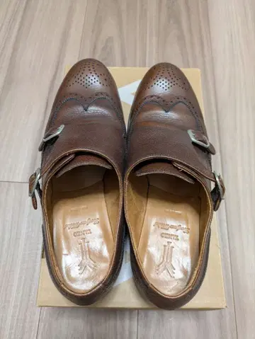 YANKO 브라운 가죽 더블 몽크 스트랩 8 1/2 ( 약 27cm )