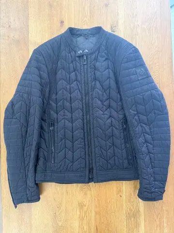 BELSTAFF 블랙 퀼팅 라이더 자켓