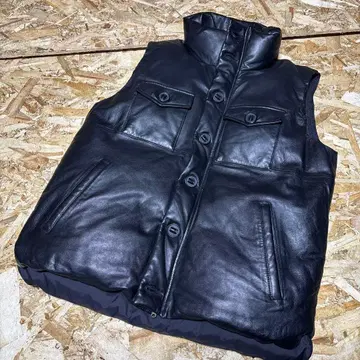 AVIREX 램 가죽 다운 베스트 2XL 새상품급