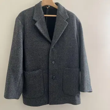 marka 헤링본 무늬 트위드 울 코트