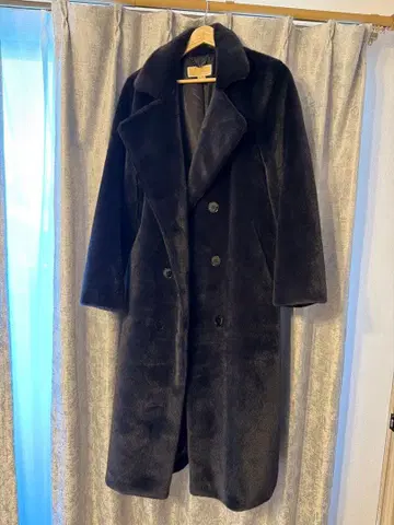 [ 새상품급 ] Michael Kors 롱 코트 S 블랙 에코퍼 더블