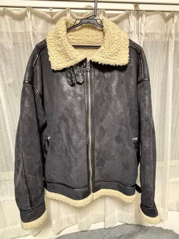 무스탕 B-3 자켓 인조 가죽 블랙