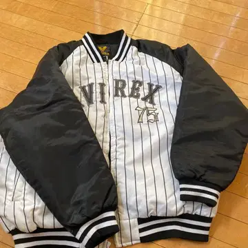 AVIREX 바시티 자켓 XXL 화이트/블랙