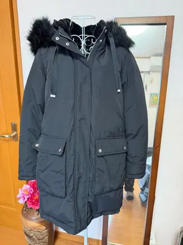 새상품급 ZARA 충전솜 모즈 코트 울트라 웜 블랙 L 사이즈 멋진
