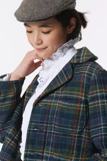 45R 45rpm 코튼 트위드 타탄 애니 티롤리안 자켓