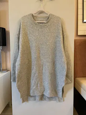 nano Universe 슬릿 니트 스웨터 오버 사이즈