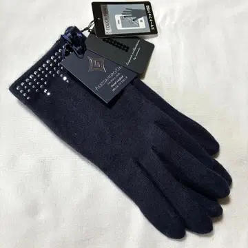 알레산드로 갈라 캐시미어 100% 반짝이 장갑 (네이비 스마트폰