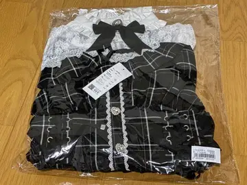 새상품 DearMyLove 하이넥 리본 셋업 체크 M 지뢰계