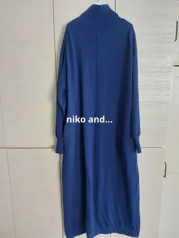 niko and - 블루 니트 원피스 하이넥 롱