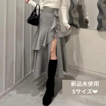 rienda 프릴 슬릿 하이웨스트 스코트 숏팬츠 패턴 멀티 S