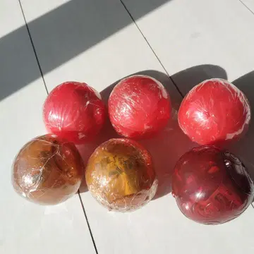 원피스 열매 캡슐 토이 6개 세트 빨간색 브라운