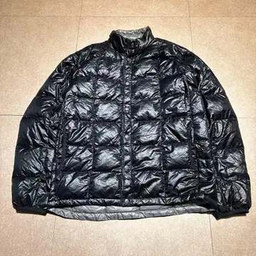 Montbell 라이트 다운 자켓 목 로고 자수 빈티지 90s 블랙