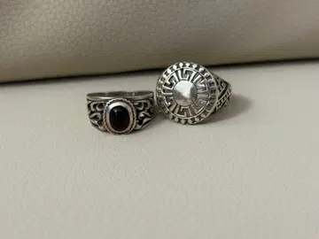 빈티지풍 실버 반지 블랙스톤