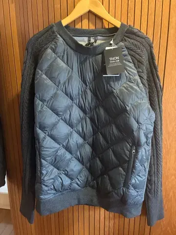 TAION 다운 자켓 니트/스웨터 (두꺼운 원단) 절개 XL GRY
