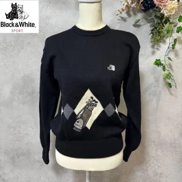 Black&White 니트 스웨터 골프웨어 블랙